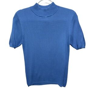 Neiman Marcus 100% Pure Silk Ribbed Knit Sweater